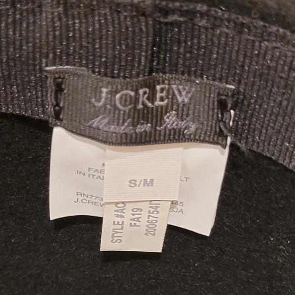 J. Crew S/M Italian 100% Wool Wide Brim Black Fedora Hat Ribbon Bow Band Classic main image 10